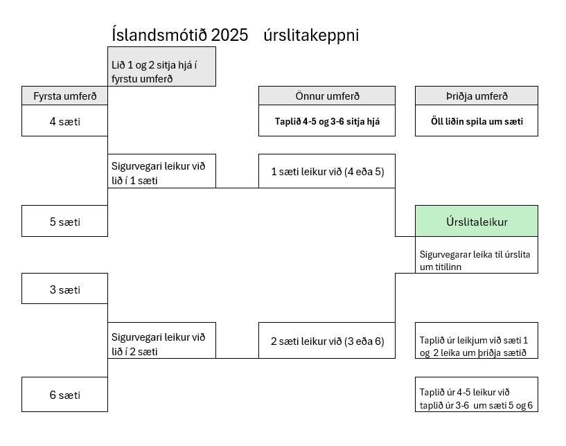 Fyrirkomulag úrslitakeppni íslandsmótsins 2025