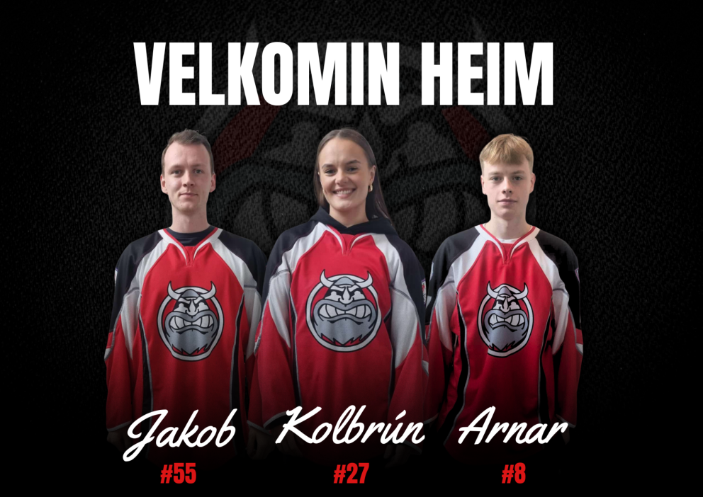 Þrír sterkir leikmenn: Kolbrún Garðarsdóttir, Jakob Jóhannesson og Arnar Kristjánsson