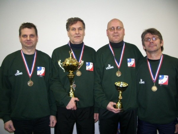Akureyrarmeistarar í krullu 2007 - Víkingar. Frá vinstri: Jóhann Björgvinsson, Gísli Kristinsson, Rú…