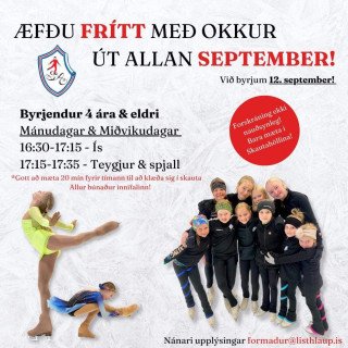 Frítt að prófa æfa listhlaup út september