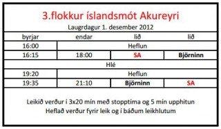 SA-Björninn í 3. flokki á laugardag