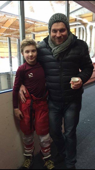 Markakóngur mótsins með Pabba sínum.