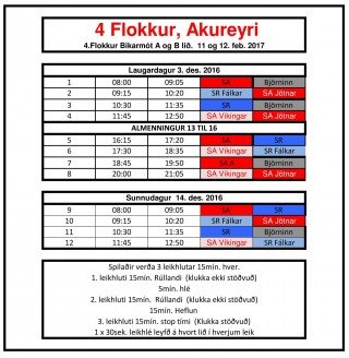 Bikarmót í 4. flokki í Skautahöllinni um helgina - (dagskrá)