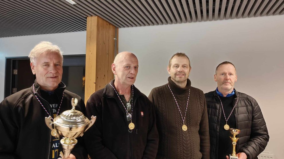 Víkingar Akureyrarmeistarar 2023. Frá vinstri  Gísli Kristinsson, Jón Grétar Rögnvaldsson, Sævar Sve…