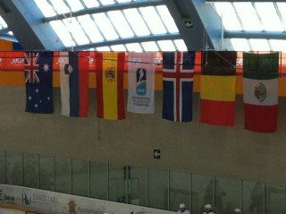 Fánarnir í Jaca (mynd: María Stefánsdóttir)