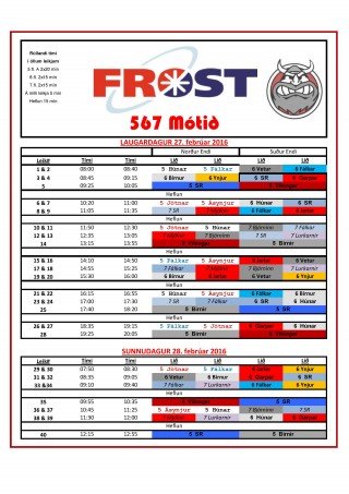 Frostmót um helgina - dagskrá