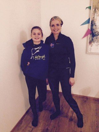 Mæðgurnar Saga Margrét og Guðrún Blöndal.