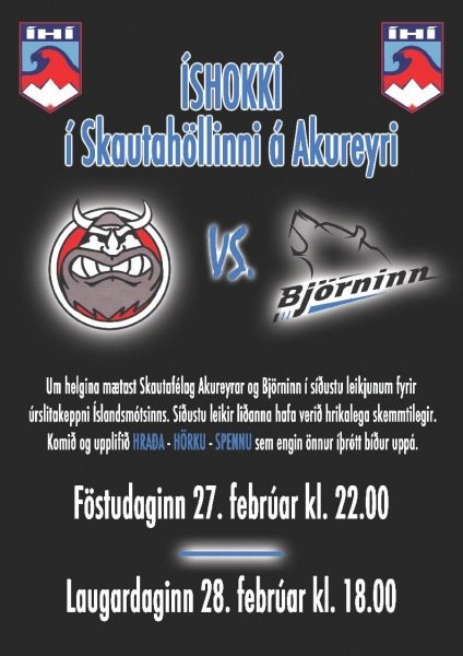 Hokkíleikir um komandi helgi hér á Akureyri