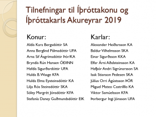 Íþróttamaður Akureyrar 2019
