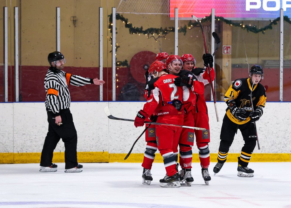 Víkingar fagna marki.  Myndina tók Ólafur Þorgrímsson