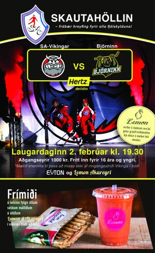 SA Víkingar - Björninn á laugardag kl. 19.30 í Hertz deild karla
