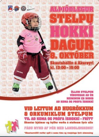Stelpuhokkídagur sunnudag kl. 13-15 frítt inn stelpur!