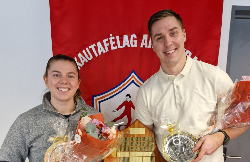 Shawlee Gaudreault og Jóhann Már Leifsson íþróttafólk SA 2024