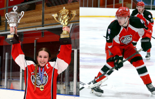 Ragnhildur Kjartansdóttir og Gunnar Arason íshokkífólk SA árið 2021