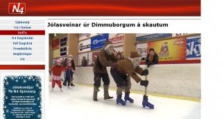 Jón Gíslason og Guðrún Blöndal á ísnum.