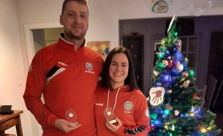 Sarah Smiley og Ingvar Þór Jónsson íshokkífólk SA árið 2020