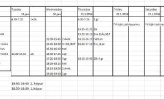 Dagskrá hjá listhlaupadeildinni dagana 18.-23.janúar 2016