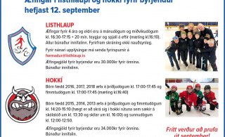 Æfingar hefjast samkvæmt tímatöflu 12. september