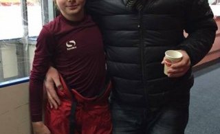 Markakóngur mótsins með Pabba sínum.