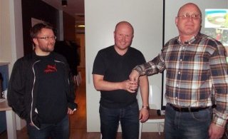 Dregið í happdrættinu.