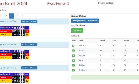 Úrslit áttundu umferðar og staðan á Íslandsmótinu.