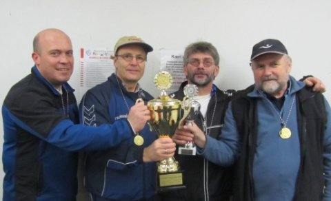 Bikarmeistarar í krullu 2010: Garpar. Frá vinstri: Ólafur Hreinsson, Hallgrímur Valsson fyrirliði, K…