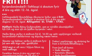 Frítt byrjendanámskeið í listhlaupi daganna 12.-16. ágúst
