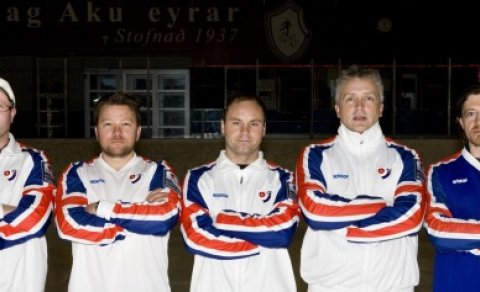 Lið Íslands á Evrópumótinu í krullu 2009, frá vinstri: Jón Ingi Sigurðsson, fyrirliði, Ólafur Númaso…