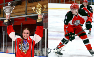 Ragnhildur Kjartansdóttir og Gunnar Arason íshokkífólk SA árið 2021